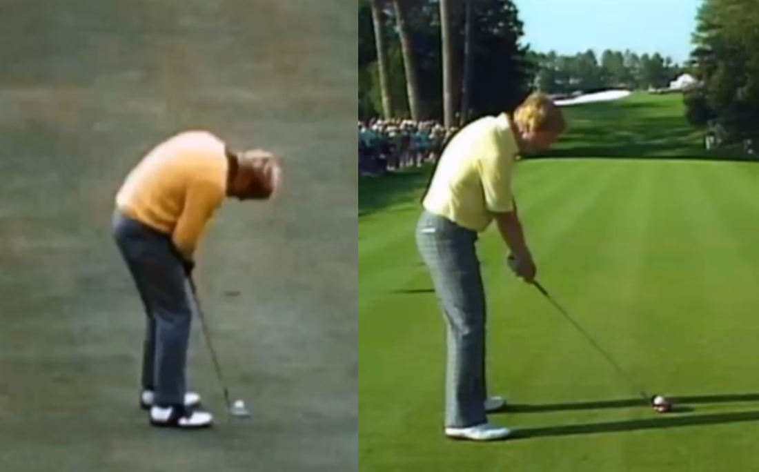 see the difference between a putting stance and a driving stance